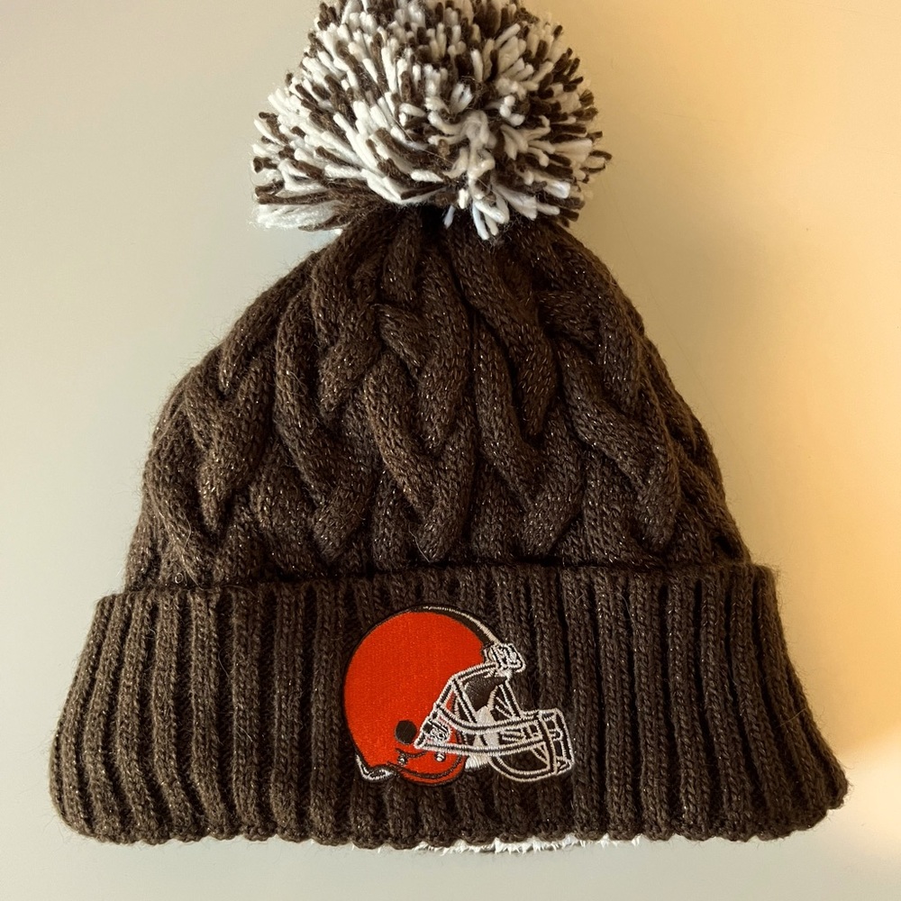 Browns Football Fuzzy Lined Beanie
